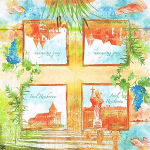 Салфетка для декупажа "Райхенау" бумажная, LU881157, 33х33 см